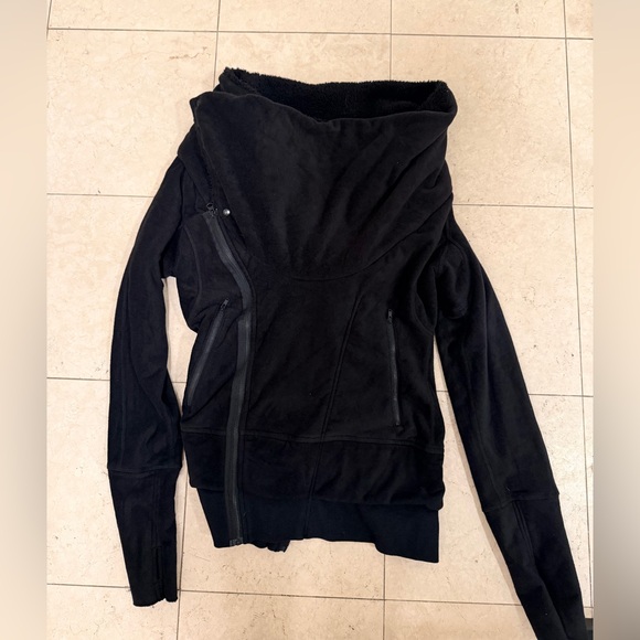 lululemon athletica Black Sherpa Cowl Neck Coat - Picture 2 of 15